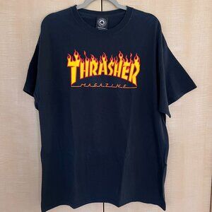 Thrasher Skate Magazine - Flame Logo Graphic T-Shirt (Black)